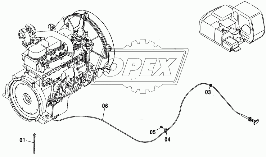 ENGINE STOP CABLE (AUTO. ENGINE CONTROL)