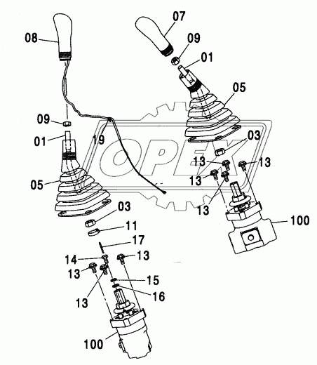 CONTROL LEVER (FRONT, SWING)