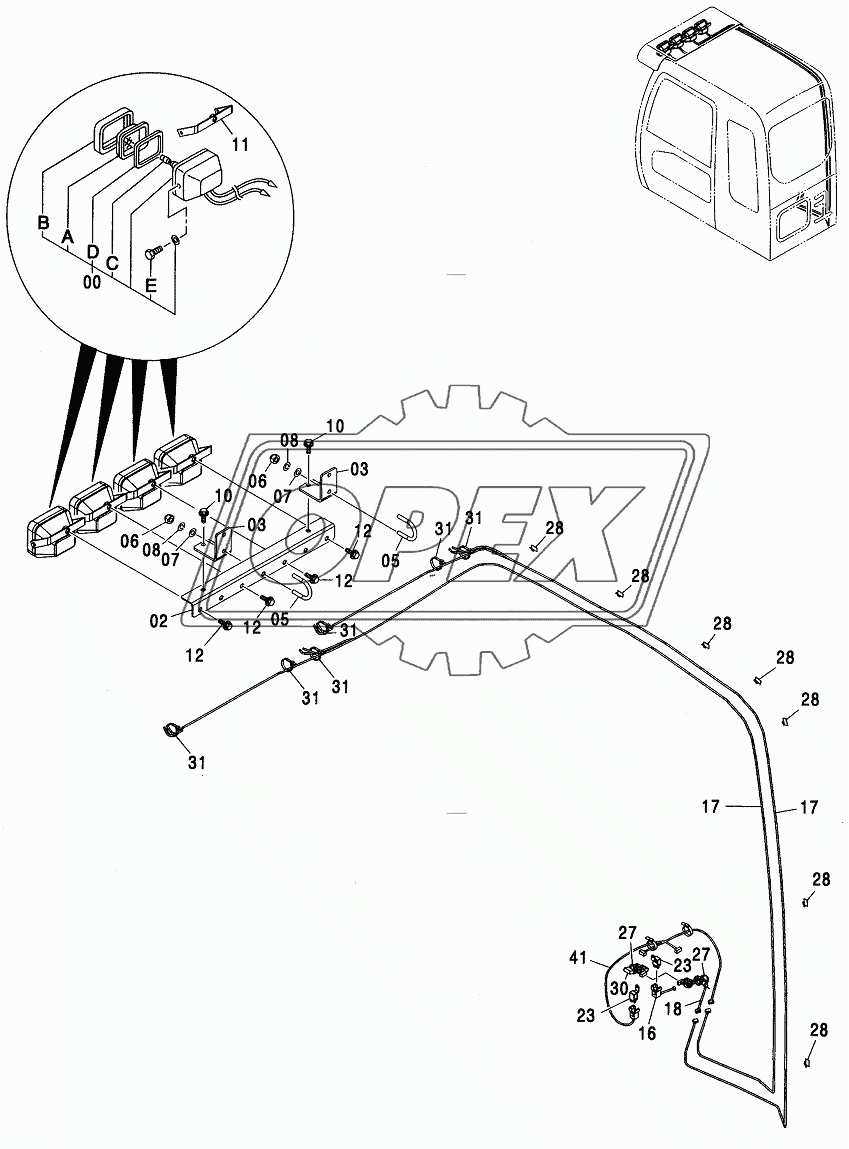 FRONT HEAD LAMP (4 LAMP WITH SUNSHADE)