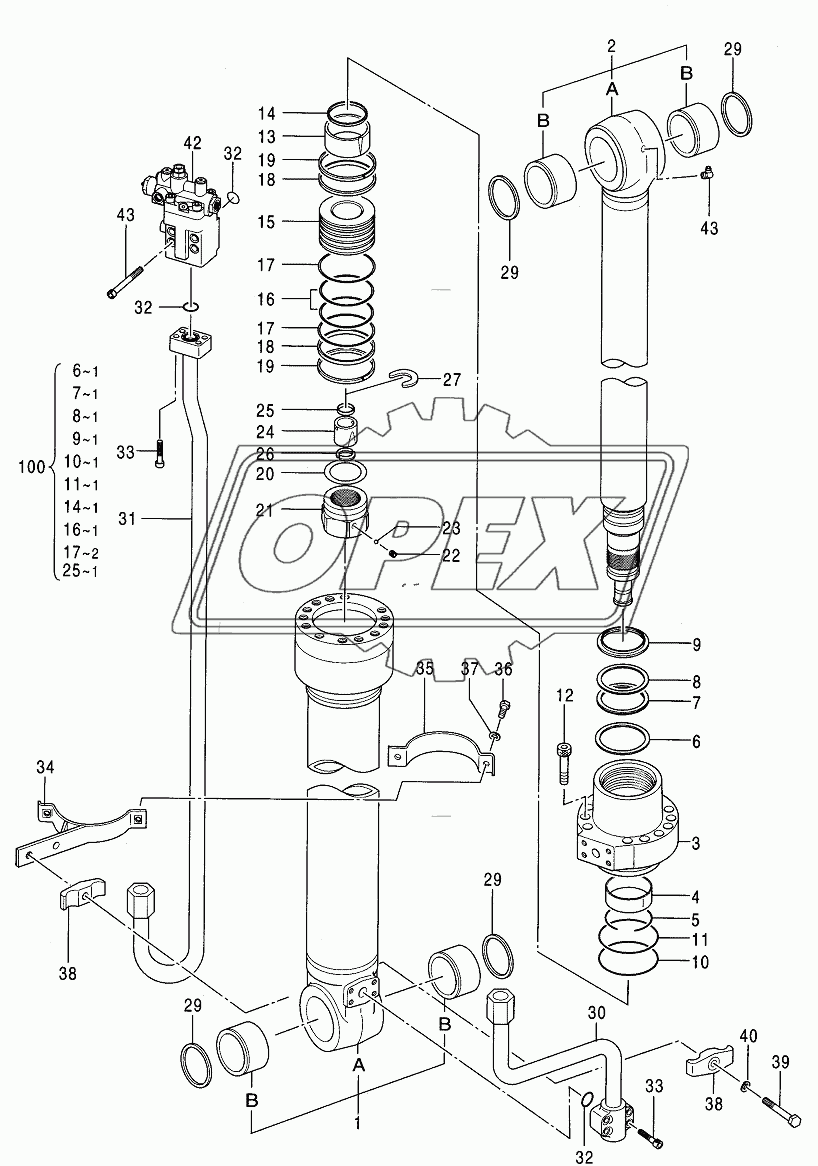 CYL., ARM (WITH HOLDING VALVE) (2P-B00M)