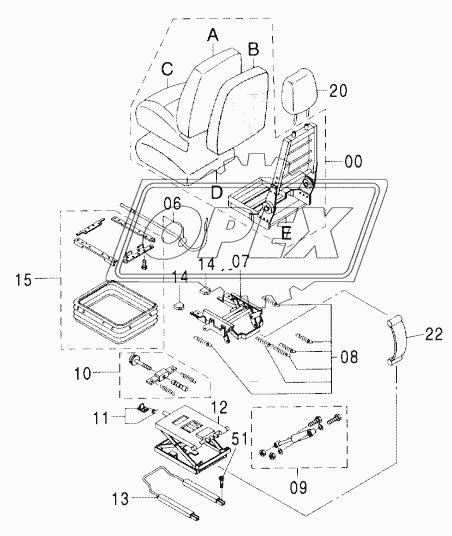 SUSPENSION SEAT (WITHOUT HEATER)