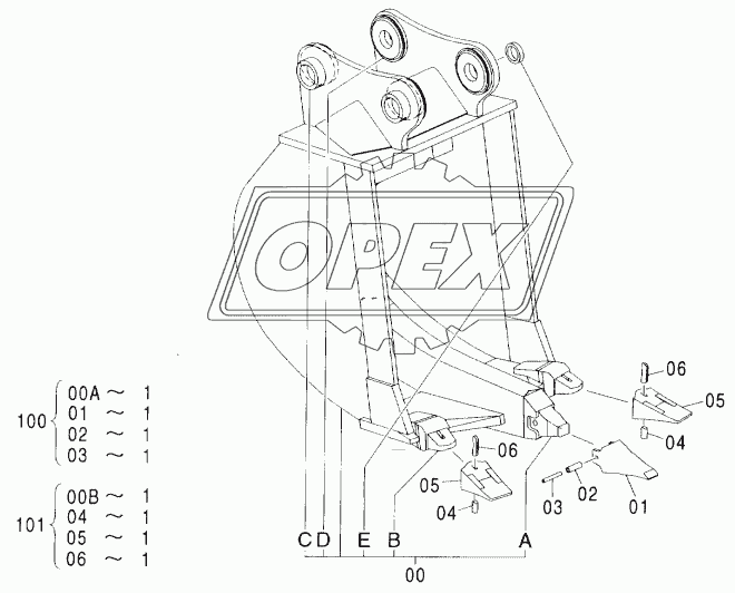 RIPPER BUCKET 0.6 (JIS 94)