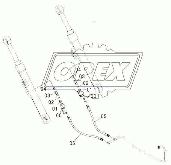 BOOM CYLINDER PIPING (WITH BALL VALVE) (2P-B00M)