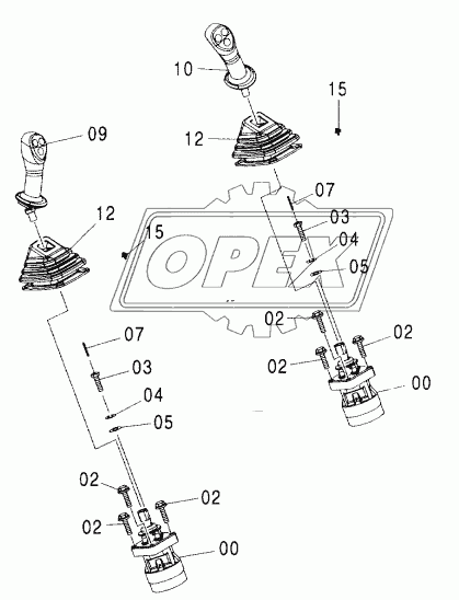 CONTROL LEVER (FRONT, SWING)