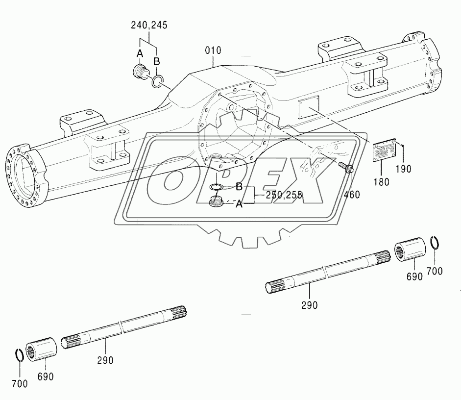 AXLE, REAR (3) (DRUM)