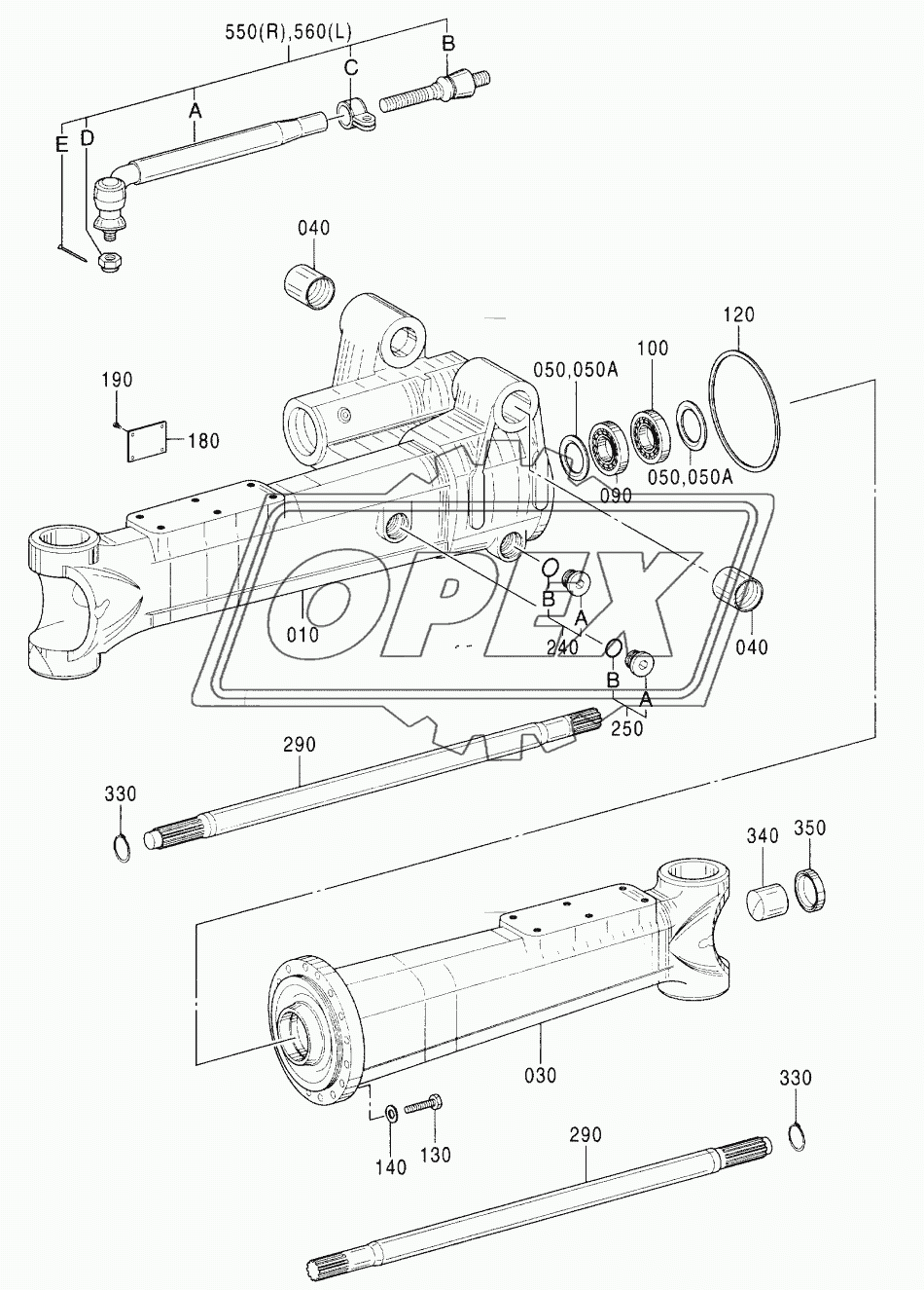 AXLE, FRONT (3) (WIDE)