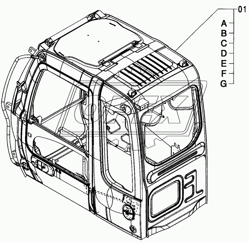 CAB (WITH GUARD SEAT) <210, N,240>