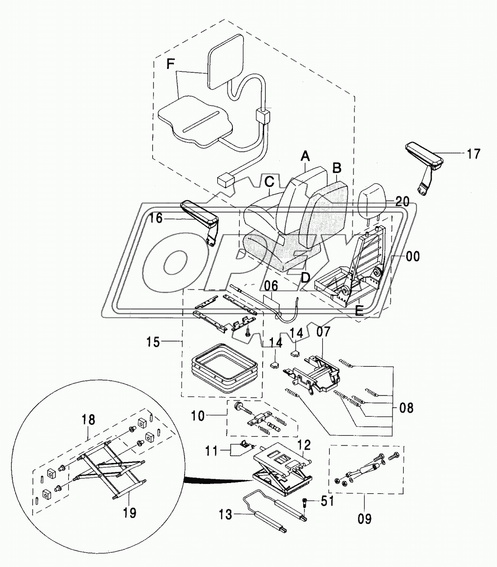 SUSPENSION SEAT (WITH HEATER) <210,N,240>