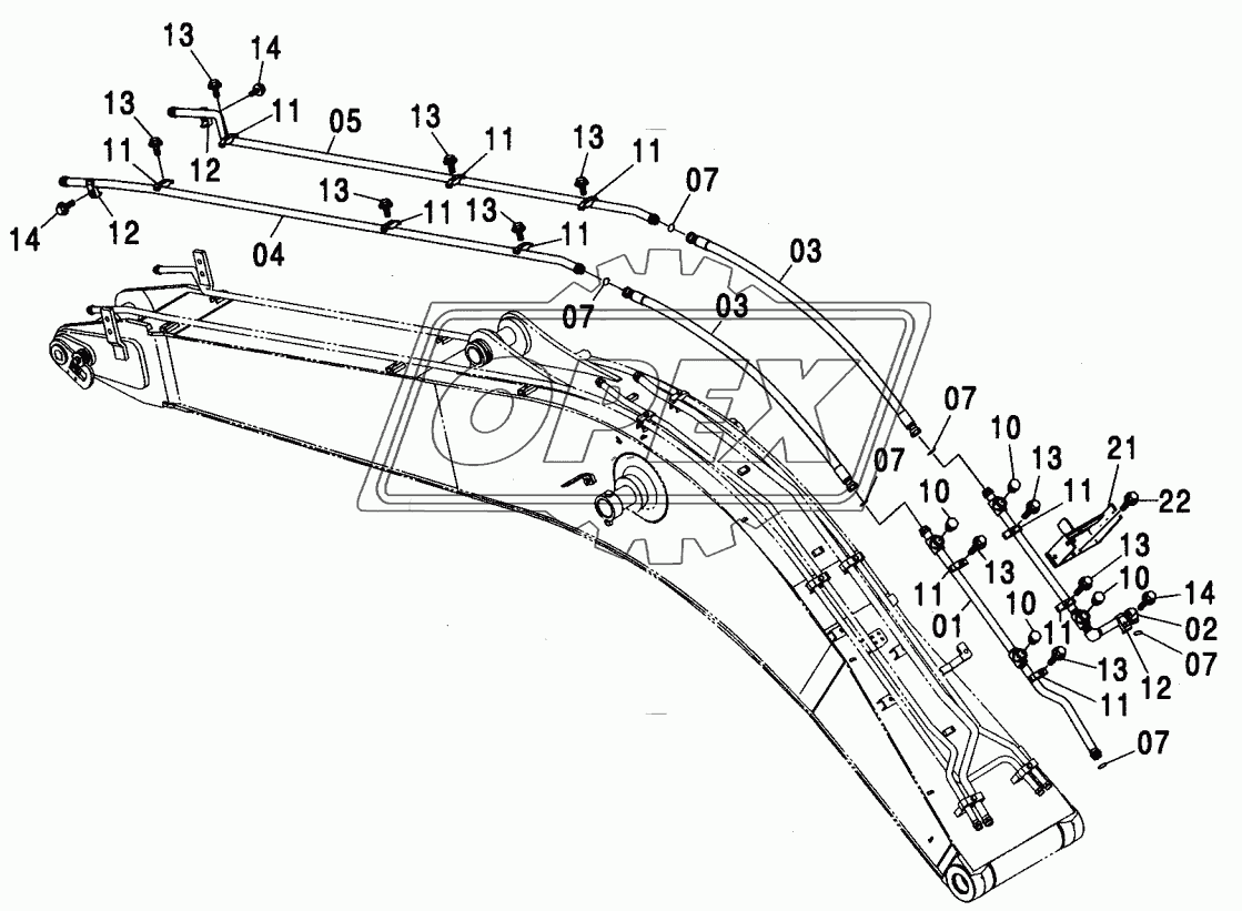 BOOM PIPING (BREAKER & CRUSHER) <200,E, H, K>