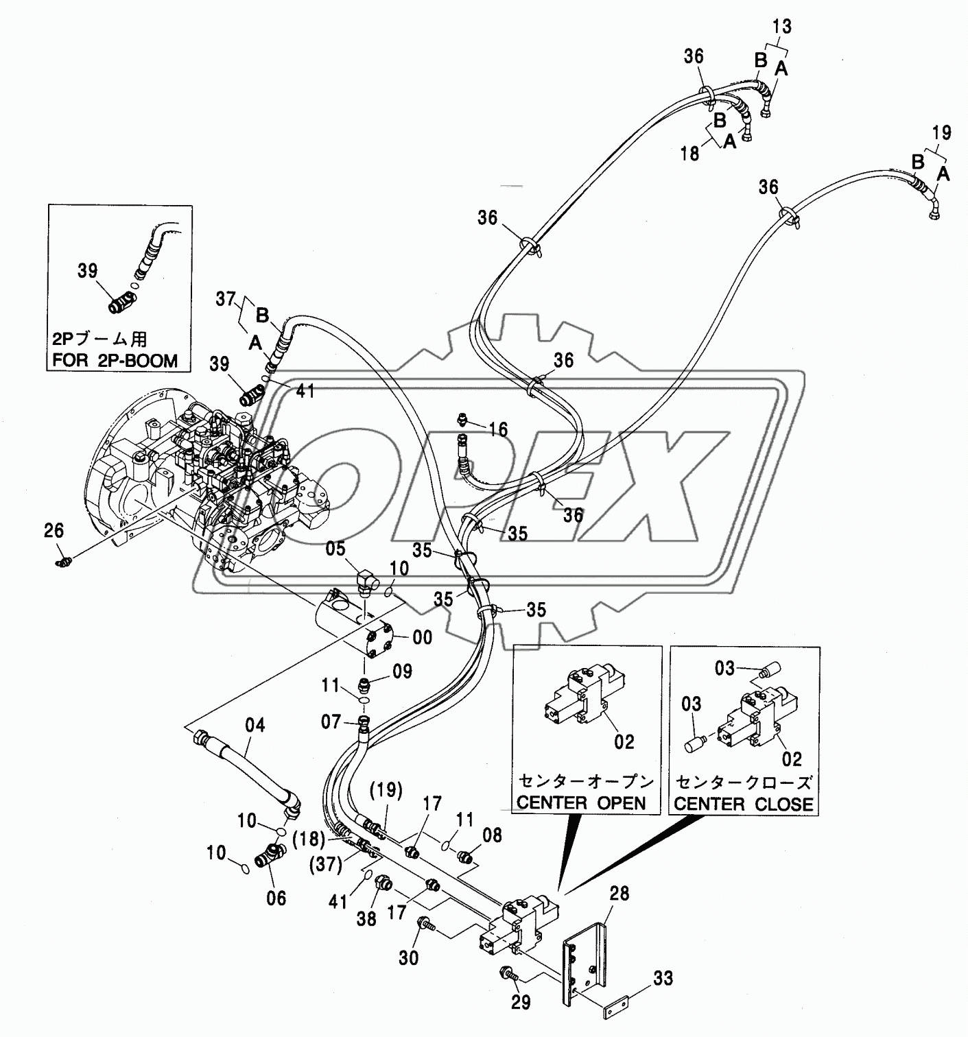 ADD. GEAR PUMP (30L) PIPING <210>