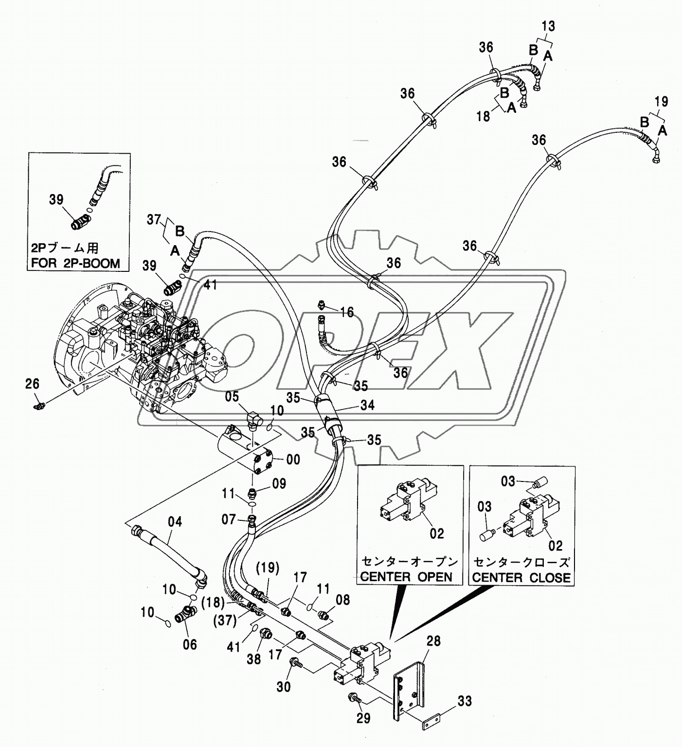 ADD. GEAR PUMP (30L) PIPING <N,240>