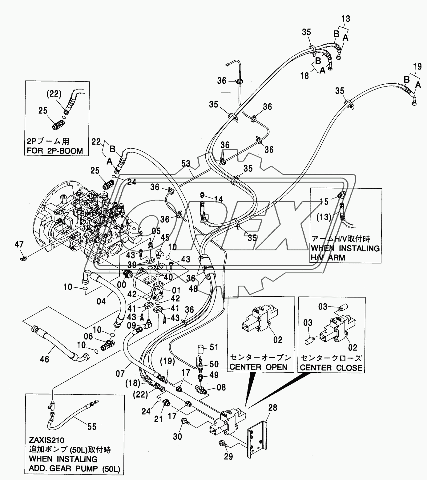 ADD. GEAR PUMP (50L) PIPING <210, N,240>