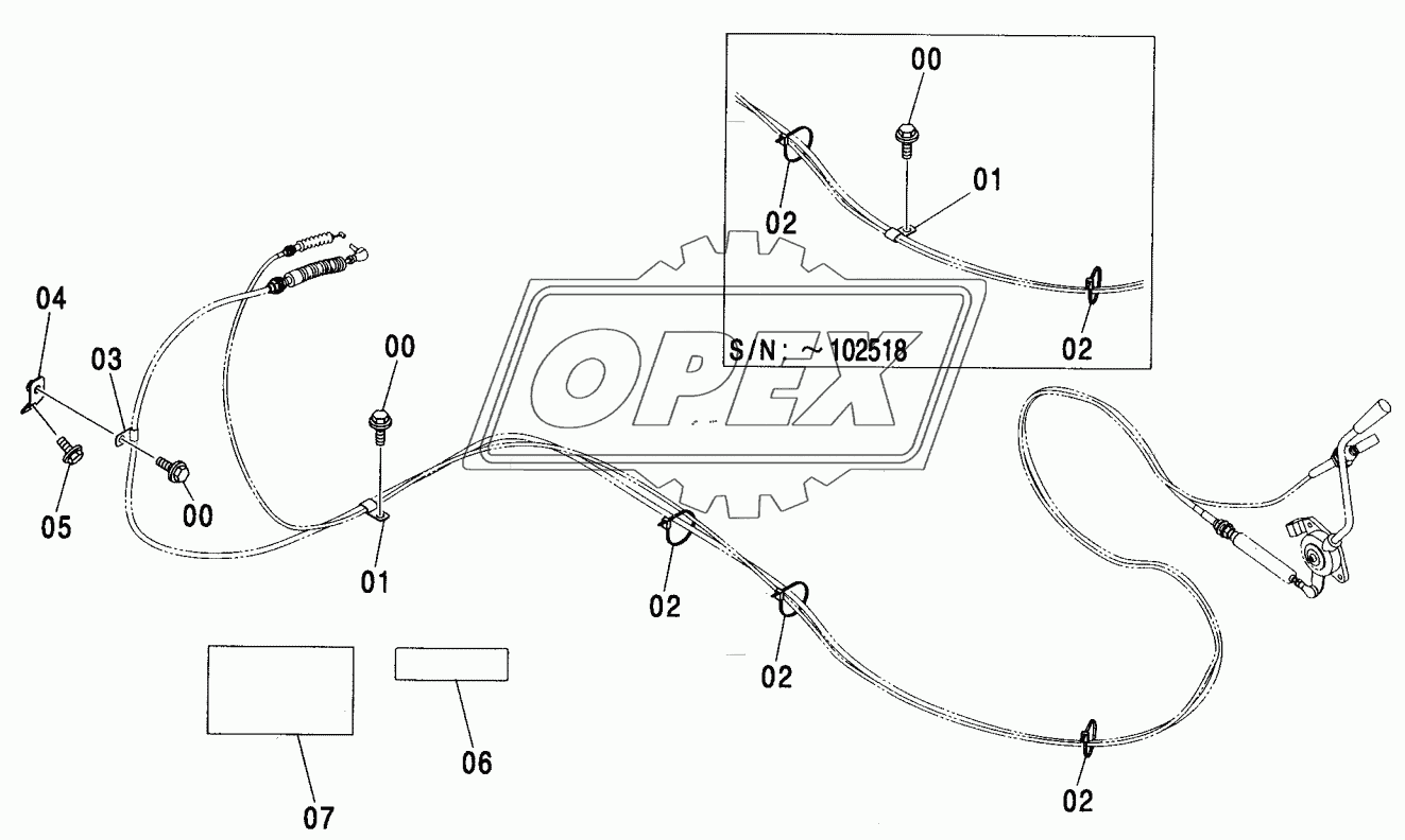 MANUAL ENGINE CONTROL PARTS <200,E, H, K>