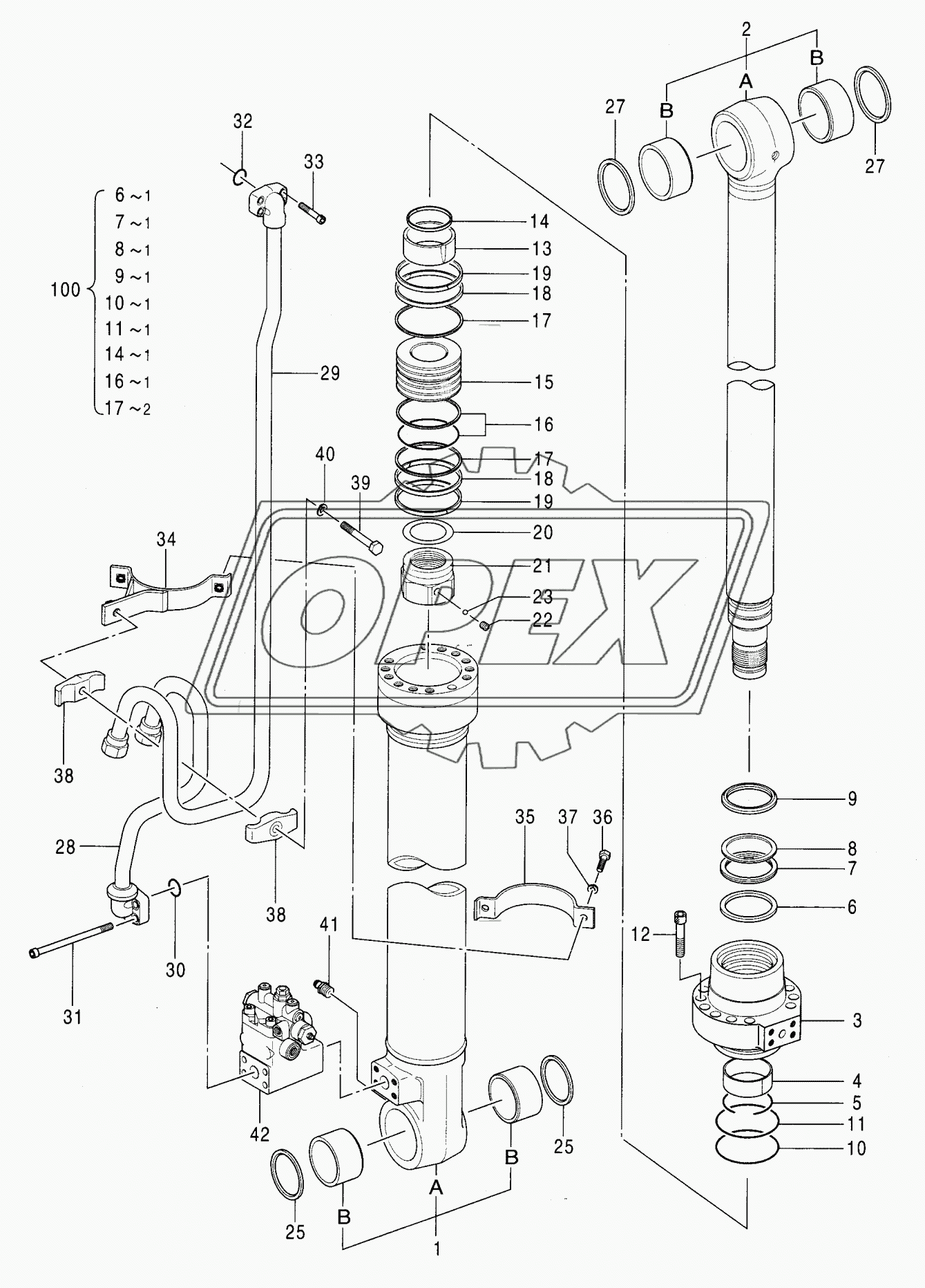 CYL., BOOM (R) (WITH HOLDING VALVE) (2P-B00M)