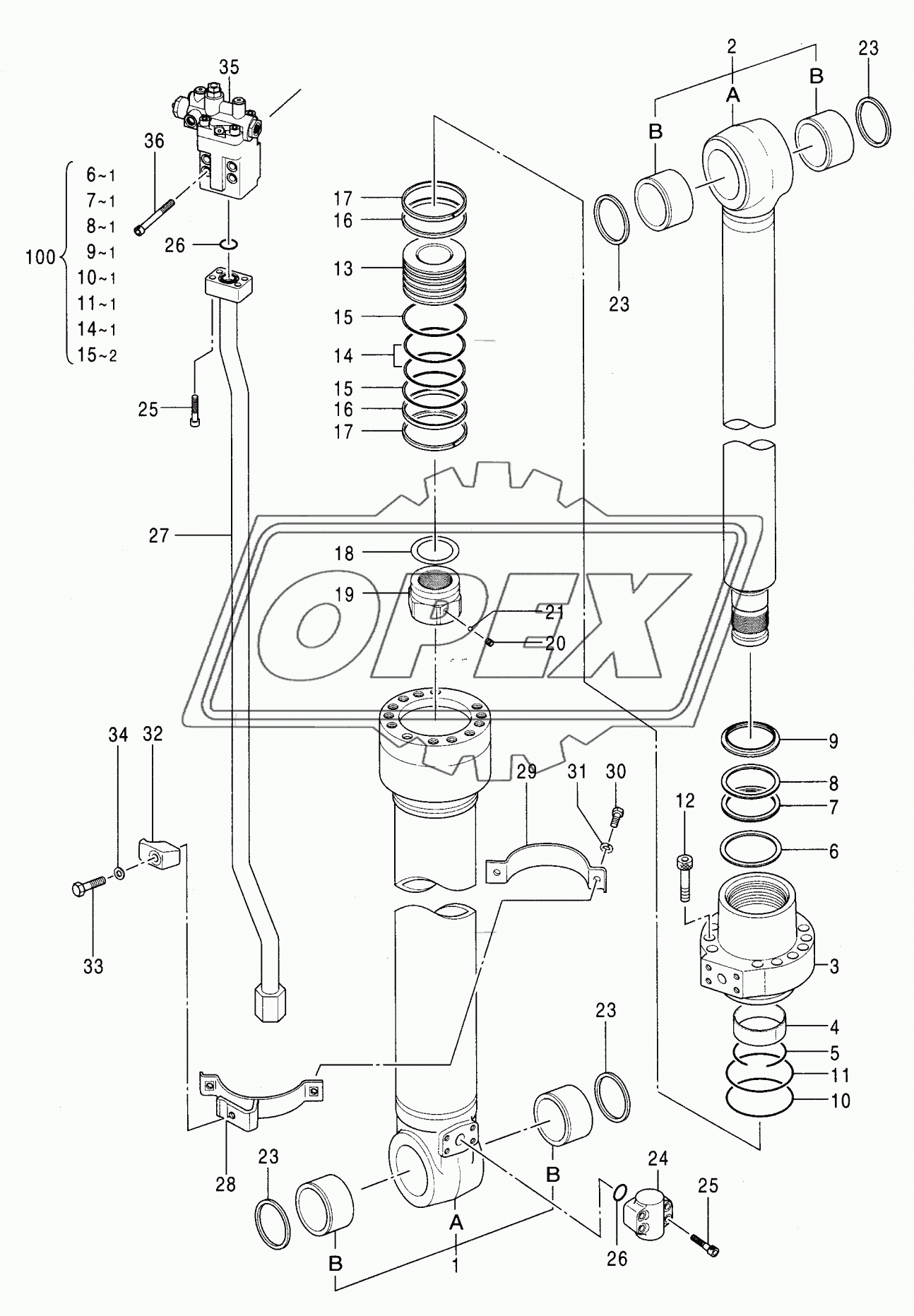 CYL., POSITIONING (WITH HOLDING VALVE) (2P-B00M)