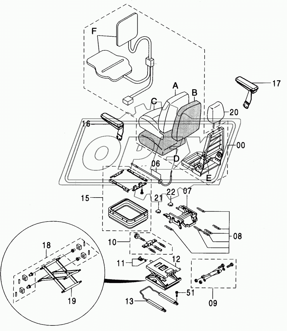 SUSPENSION SEAT (WITH HEATER)<250>