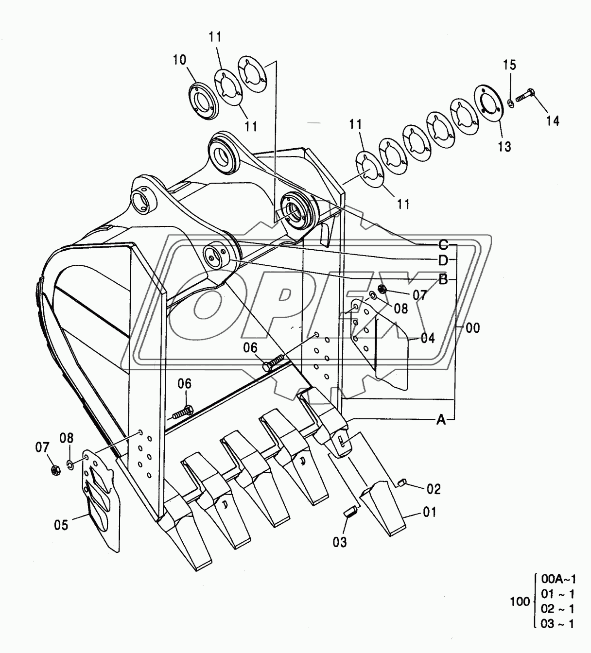 H BUCKET 1.0 (JIS 94)