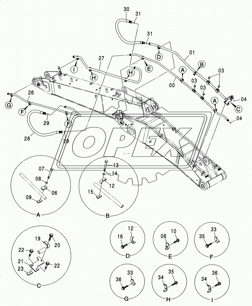 BOOM PIPING (BREAKER & CRUSHER)(2P-B00M)<250>