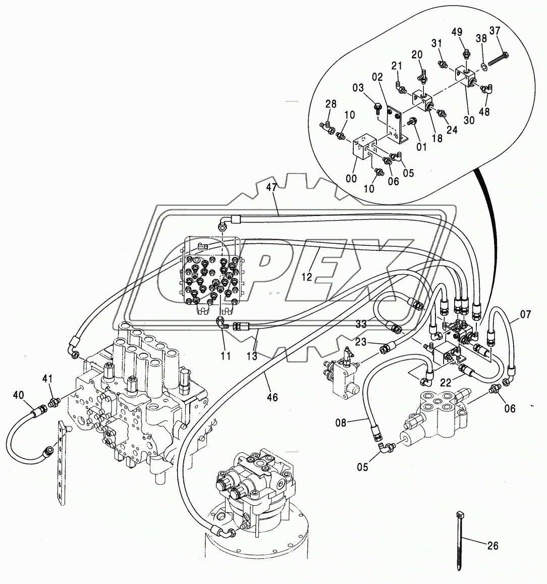 PILOT PIPING (PTO/V, FLOW RATE SELECTOR)