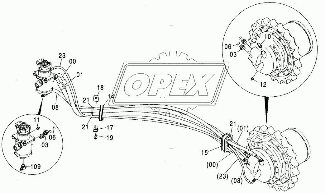 TRAVEL PIPING (LC TRACK)<TRAVEL HEAT>