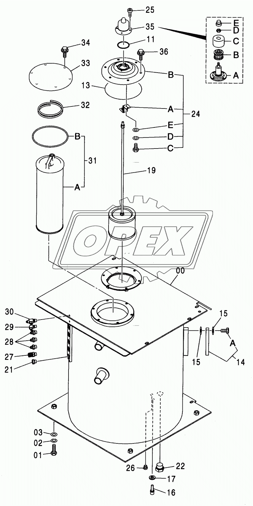 OIL TANK <230, H,250>