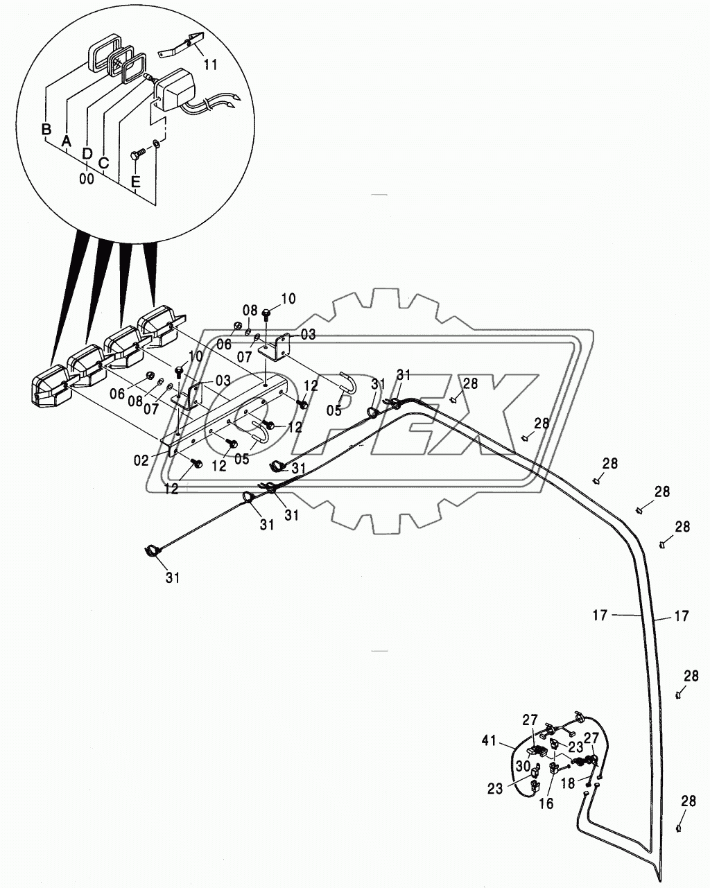 FRONT HEAD LAMP (4 LAMP WITH SUNSHADE)<250>