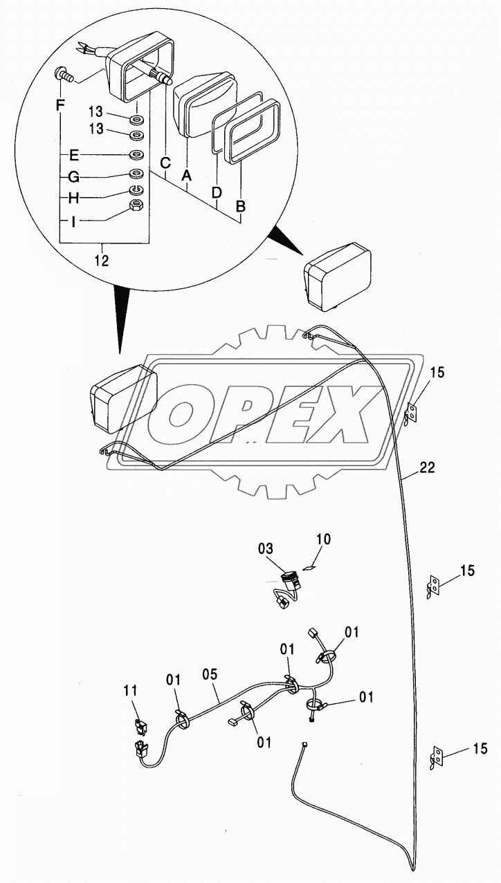 REAR HEAD LAMP (2 LAMP)<250>