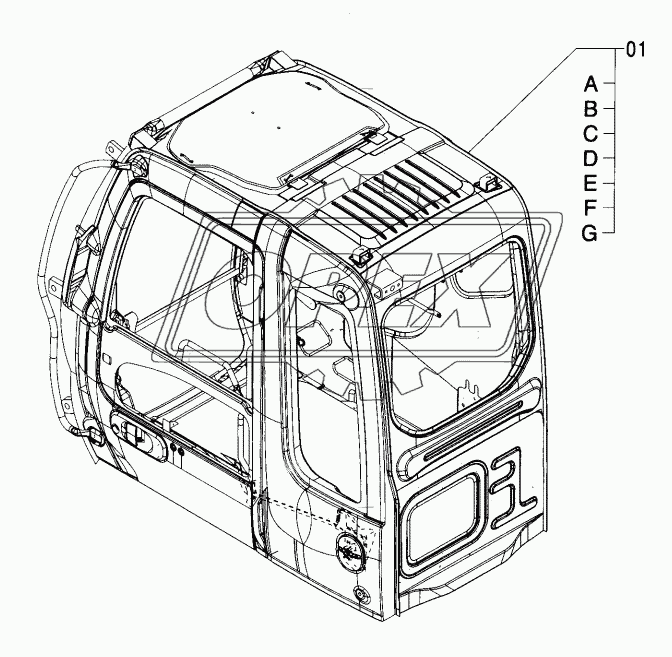 CAB (WITH GUARD SEAT) <280>