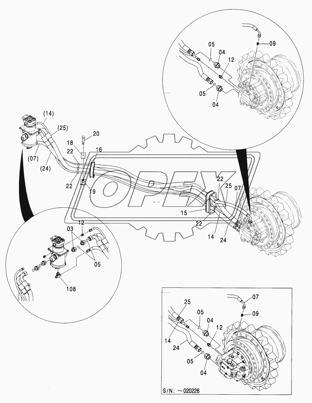 TRAVEL PIPING (STD. TRACK)