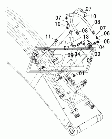 HSB BREAKER PIPING (BREAKER & CRUSHER)MONO BOOM