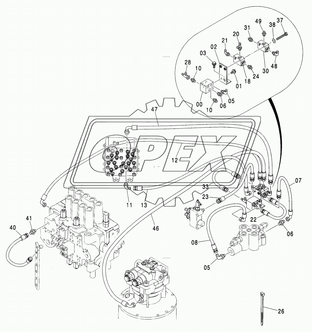 PILOT PIPING (PTO/V, FLOW RATE SELECTOR)