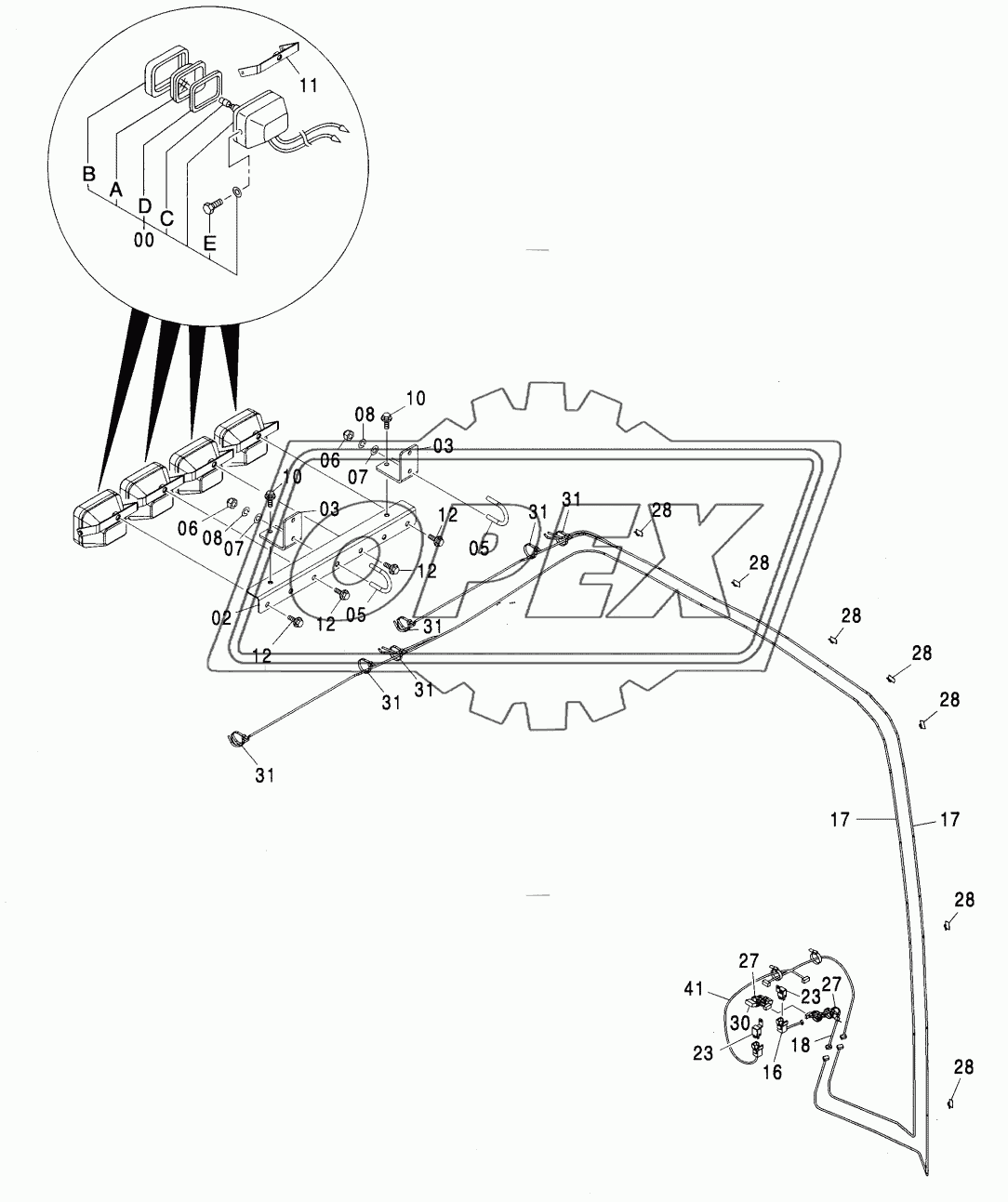 FRONT HEAD LAMP (4 LAMP WITH SUNSHADE) <280>