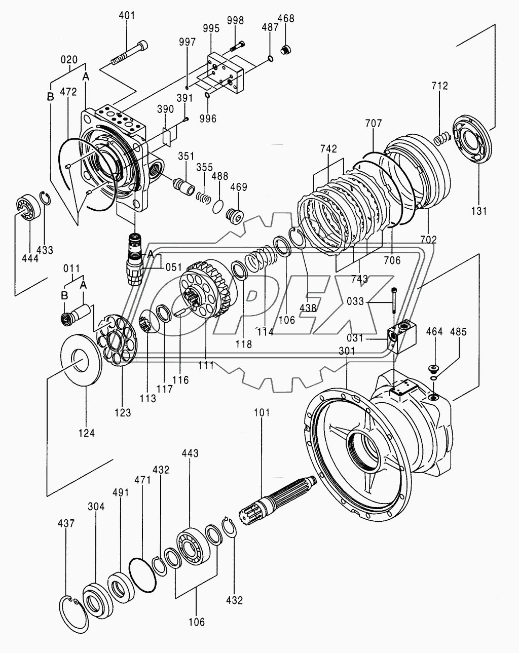 MOTOR, OIL (SWING) 1