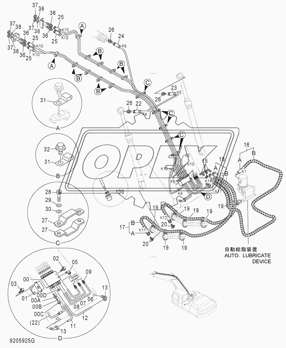 AUTO. LUBRICATE PIPING (BOOM)