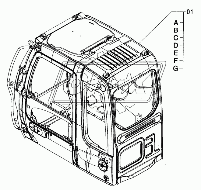 CAB (WITH GUARD SEAT) <350>