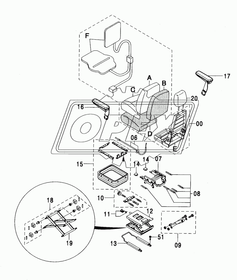 SUSPENSION SEAT (WITH HEATER) <350,MTH(EU3,EU4)>