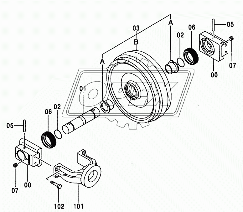 FRONT IDLER <330,350 (EU1), H, K>