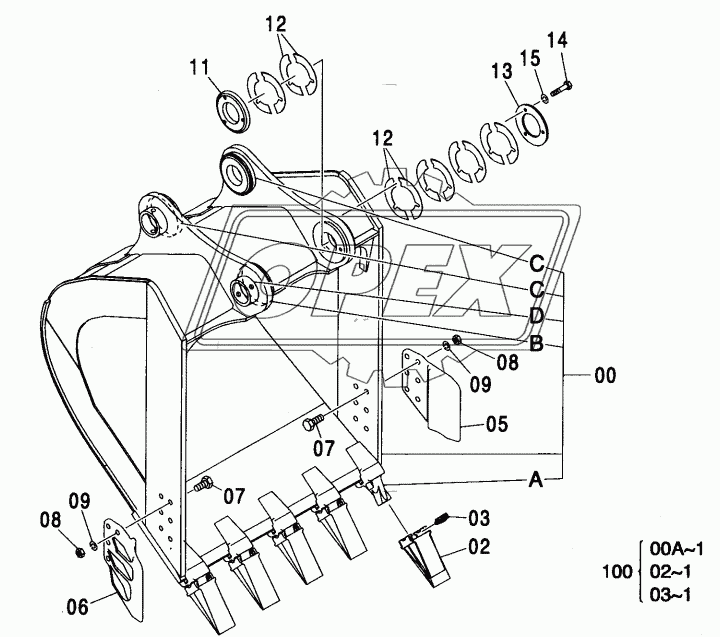 BUCKET 1.4 (JIS 94) (SUPER V TOOTH)