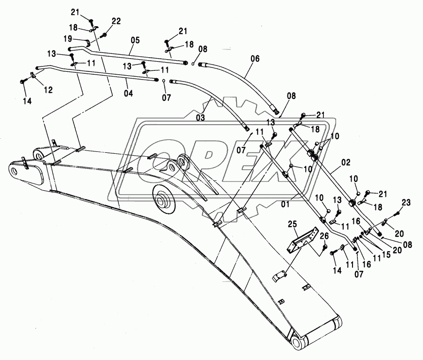 ВЕН BOOM PIPING (BREAKER & CRUSHER) <350>