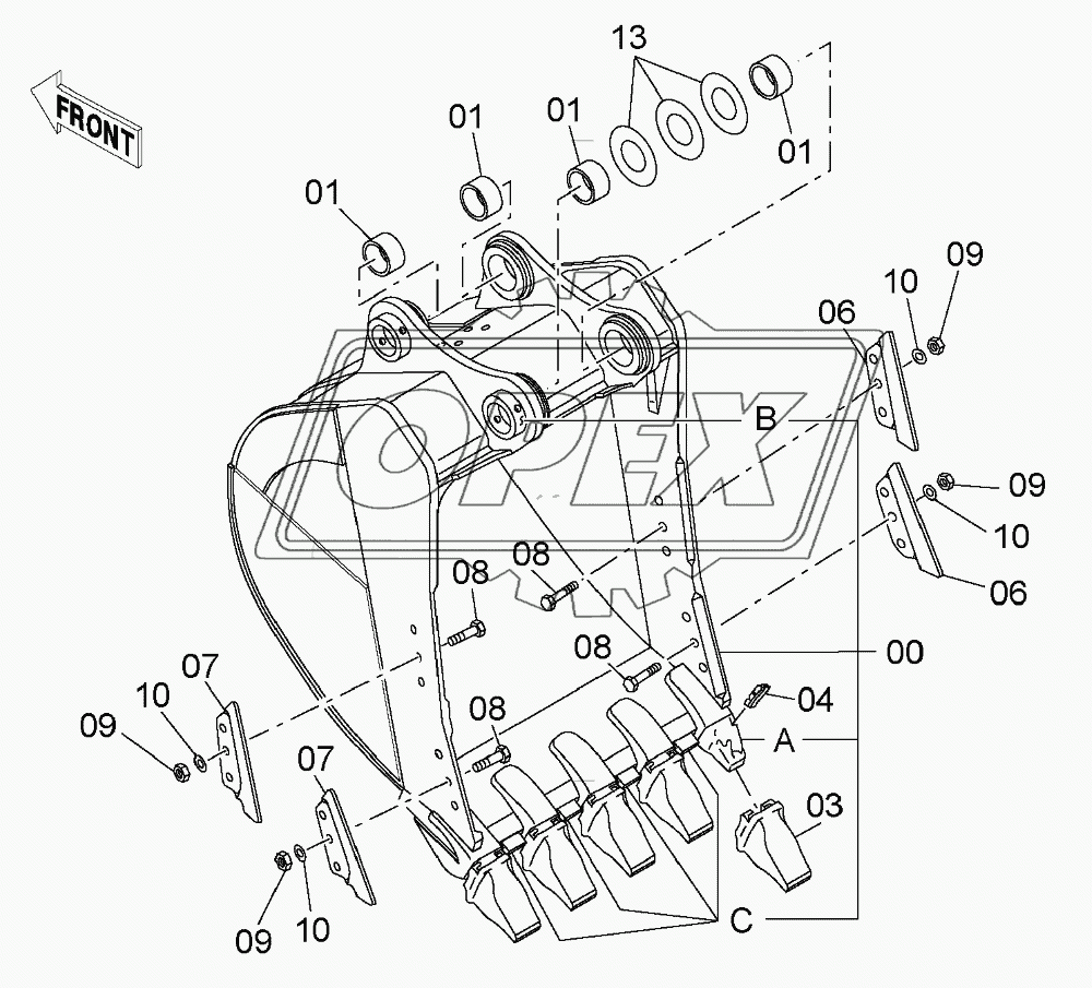 ROCK BUCKET 1.6m3 (JIS 94)