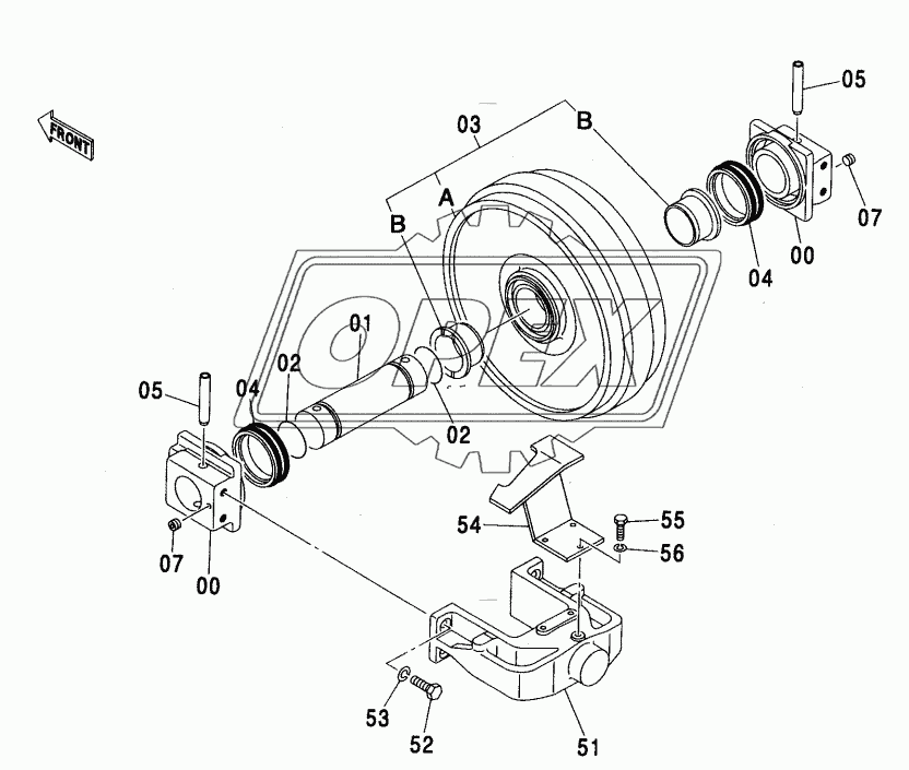 FRONT IDLER (L) (STD. TRACK)