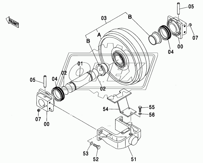 FRONT IDLER (R) (STD. TRACK)