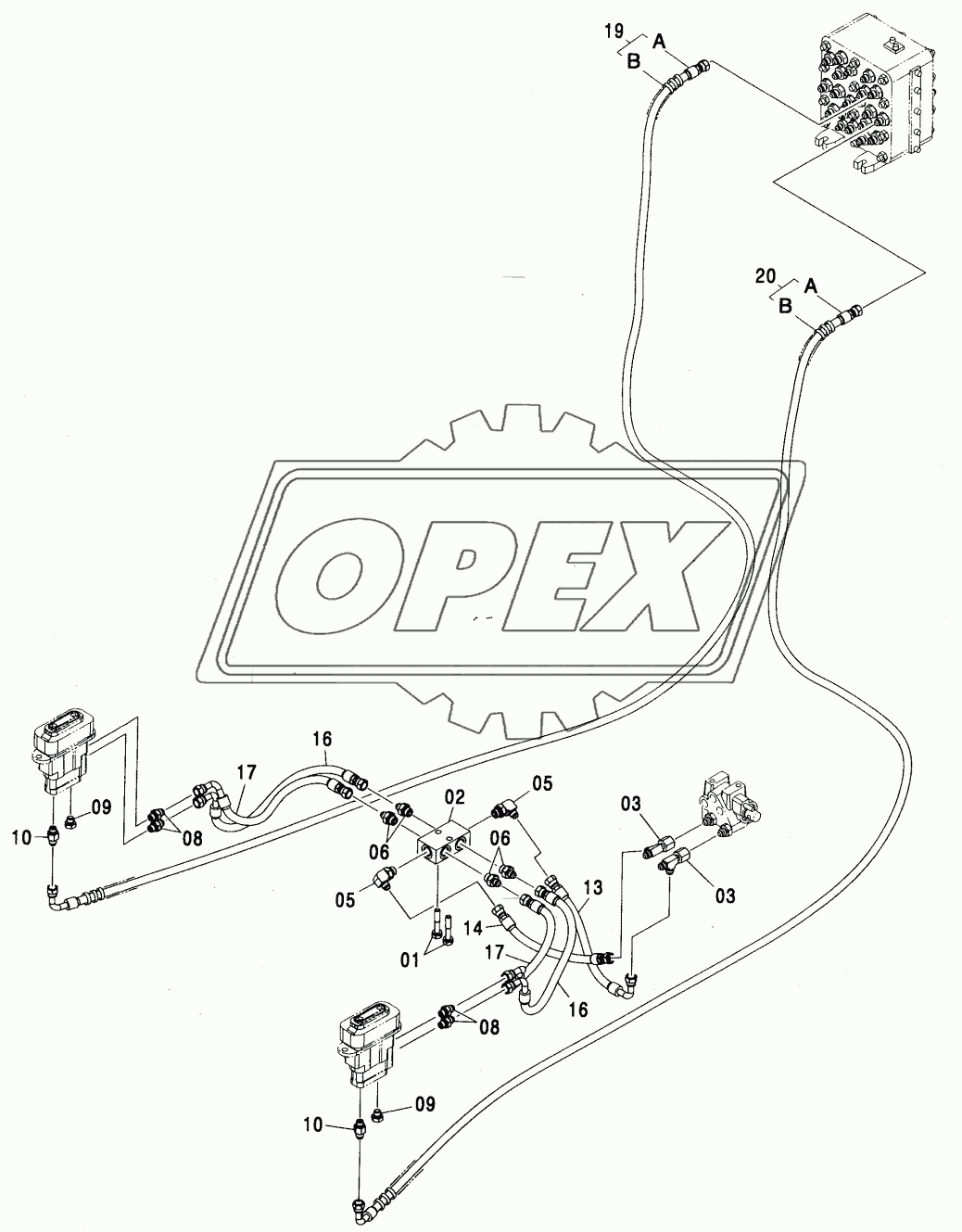 LOADER PILOT PIPING (1) <450, H, MT, MTH>