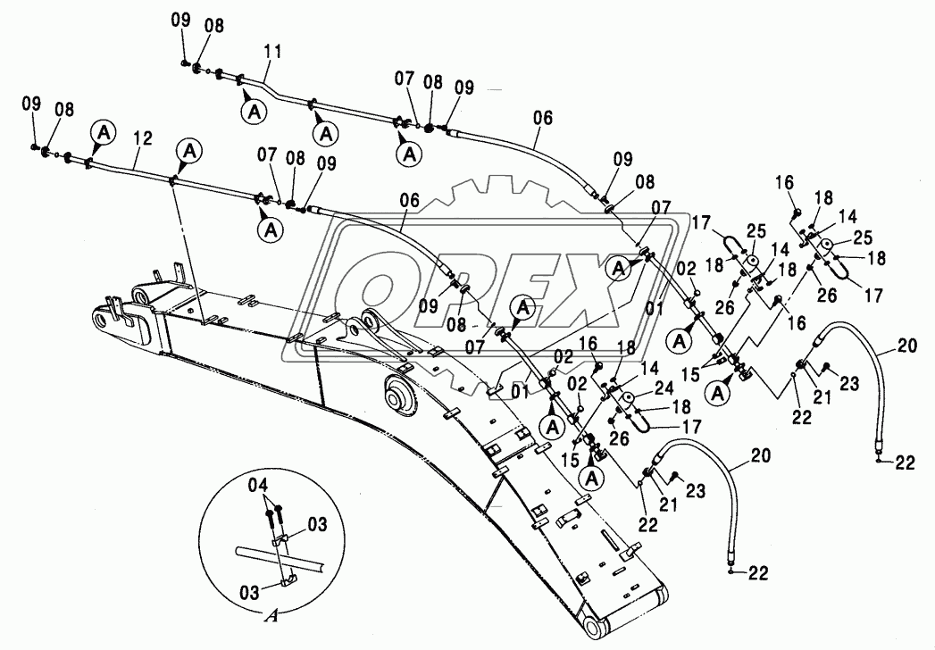 BOOM PIPING (STD. BOOM, H BOOM) (BREAKER & CRUSHER)