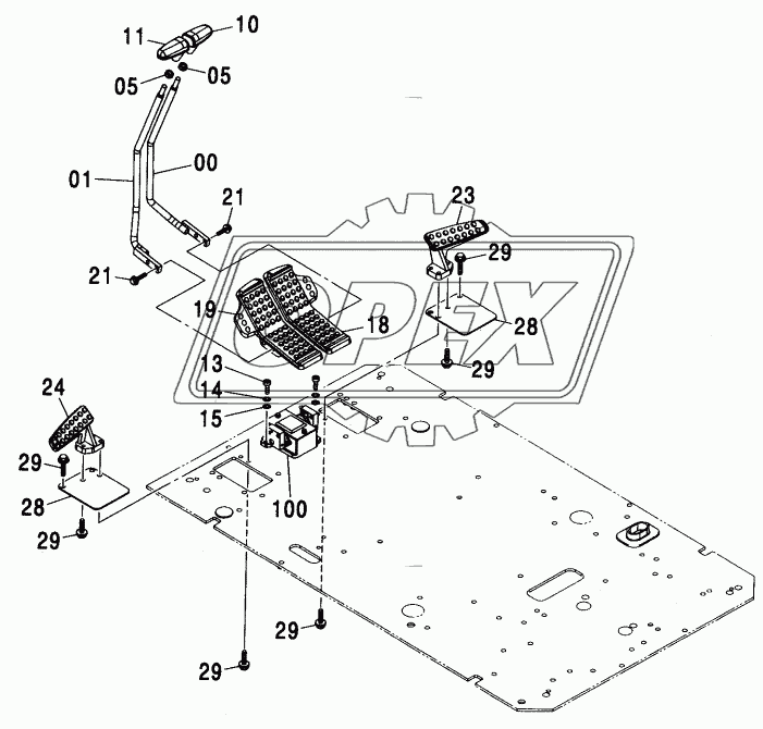 CONTROL LEVER (TRAVEL) <450, H, MT, MTH>