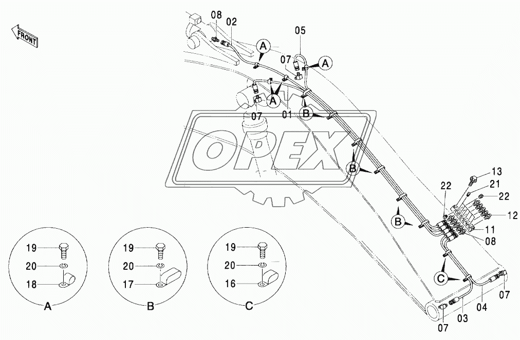 LUBRICATE PIPING (STD. BOOM. HD BOOM)