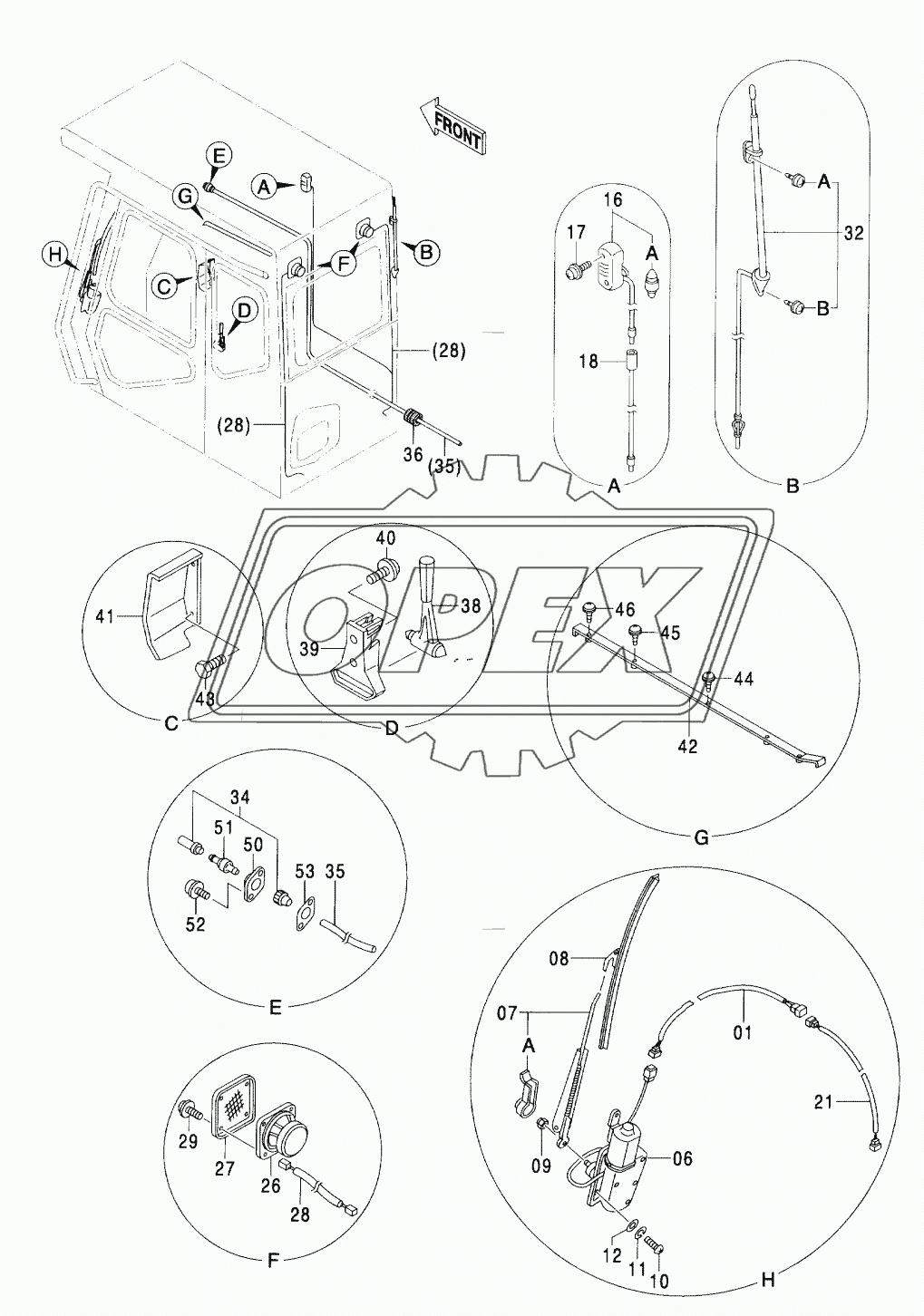 CAB PARTS <H>