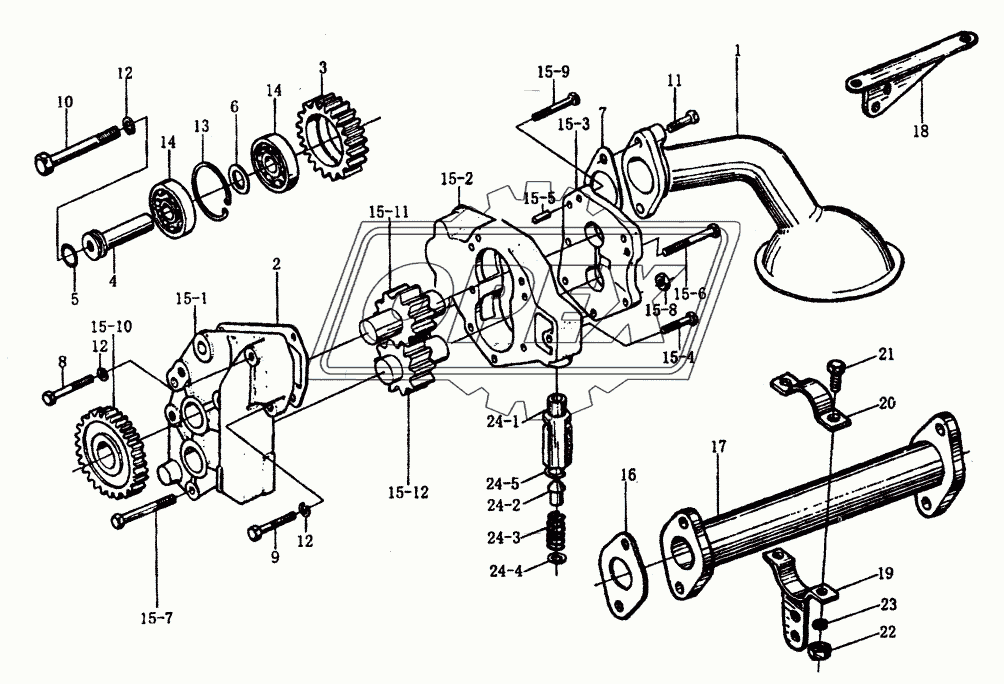 Масляный насос и масляный фильтр (1) WD615