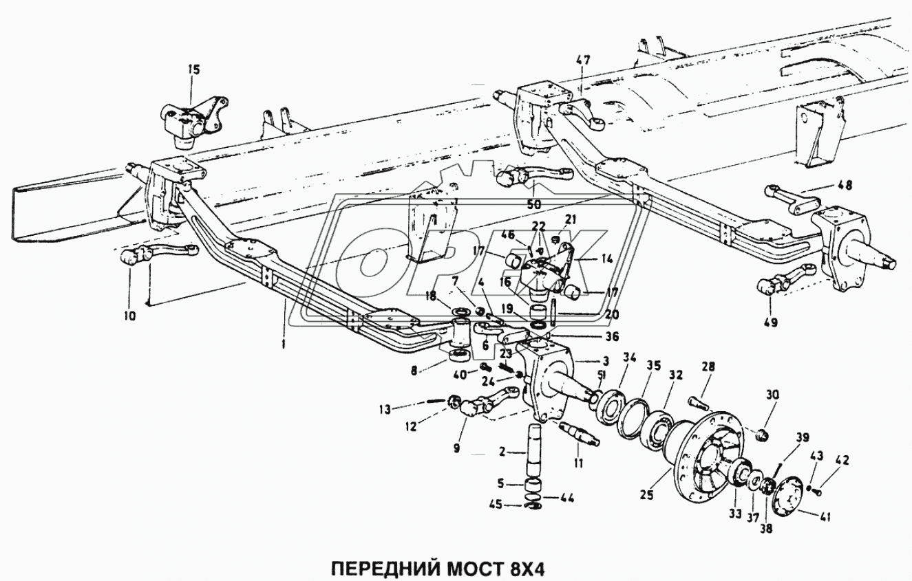 Передний мост 8x4