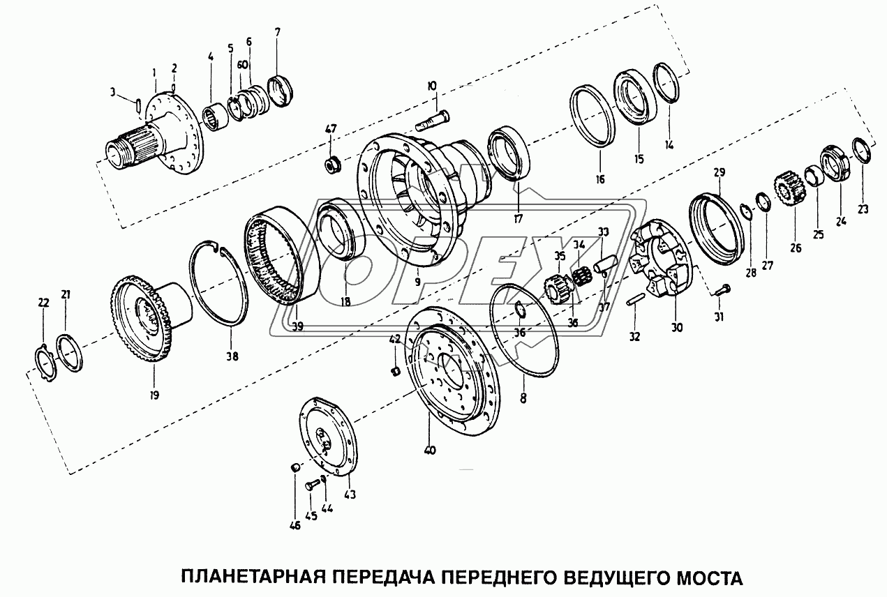 Планетарная передача переднего ведущего моста